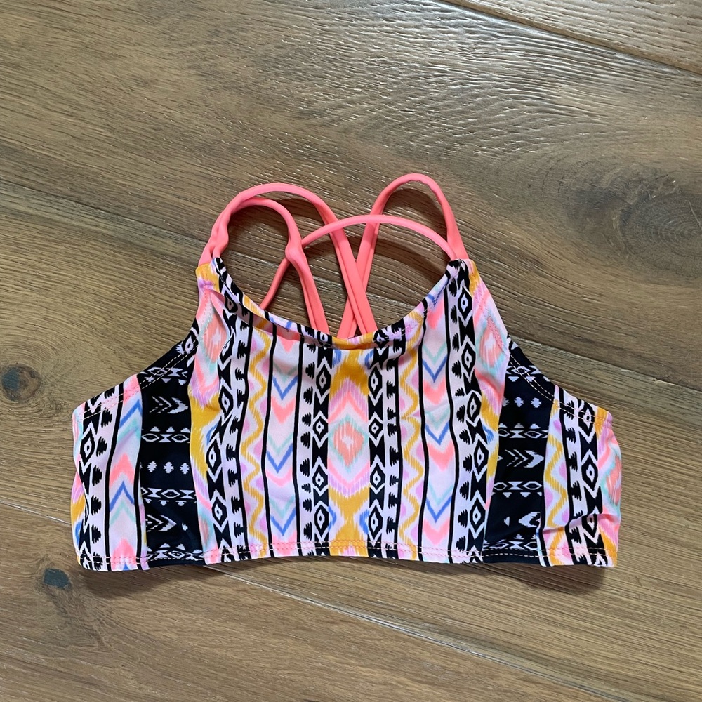 Wonder Nation Pink and Yellow Kids Bikini Top